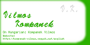 vilmos kompanek business card